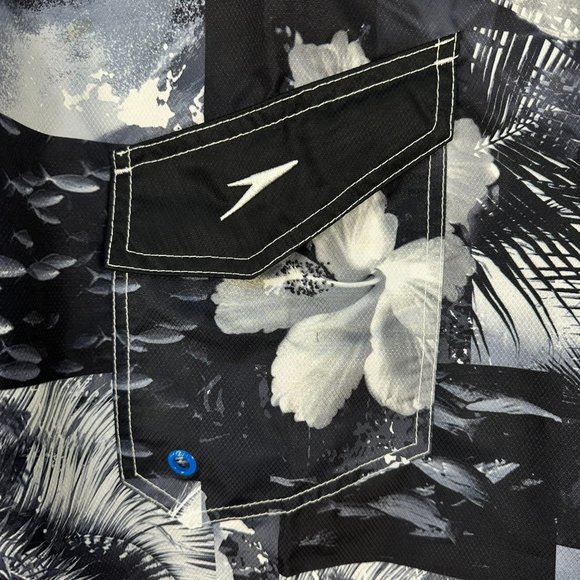 Speedo Men's Hawaiian Dobby Texture Speed Dry Watershorts, Size 34, Black, NWOT - Picture 5 of 7